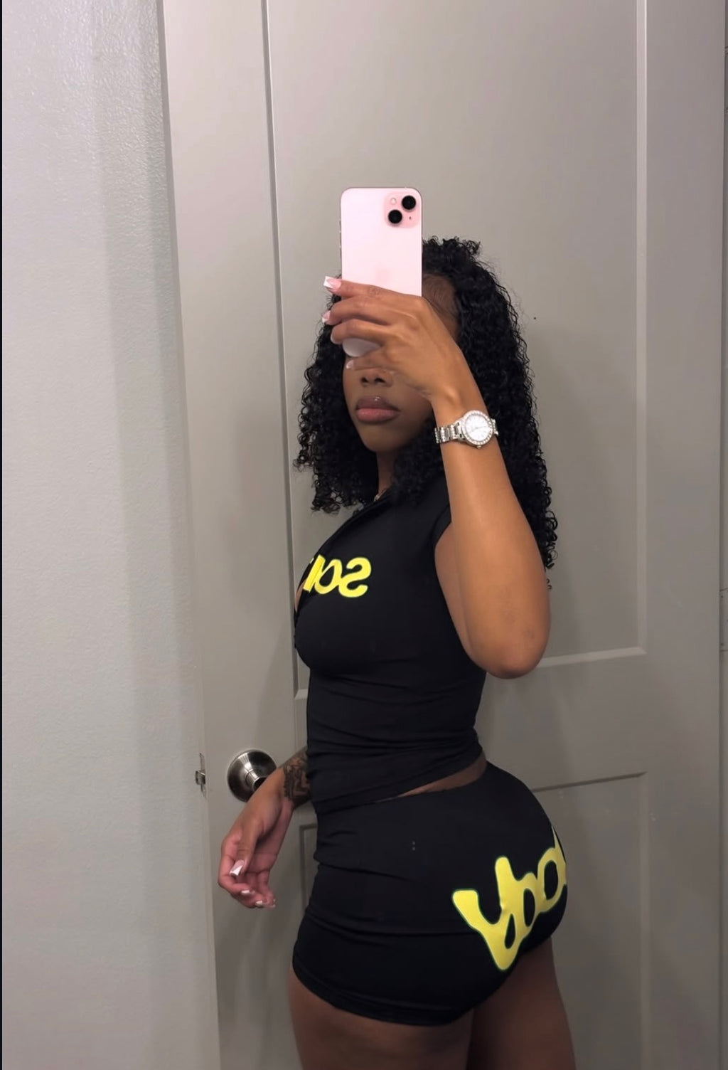 SOMEBODY BLACK BODYSUIT WOMEN