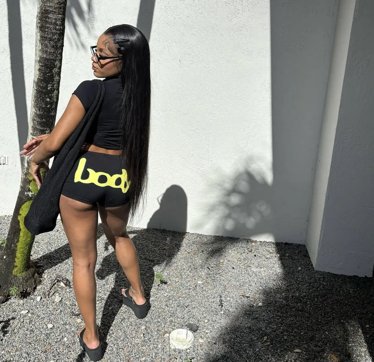 SOMEBODY BLACK BODYSUIT WOMEN